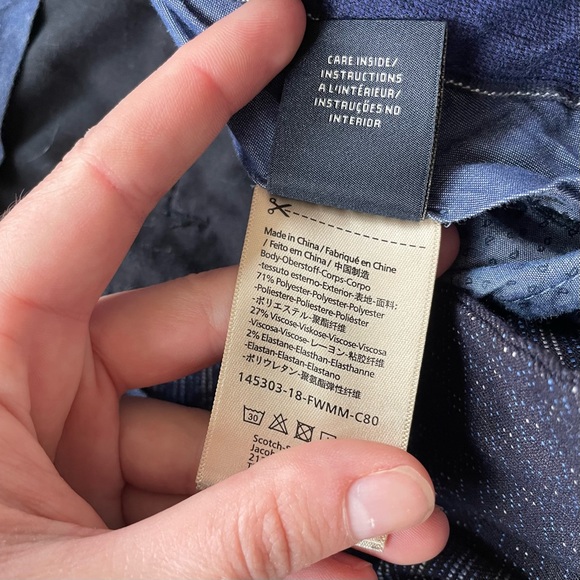 Scotch & Soda Amsterdam Couture Mott Men’s Pants Navy Blue Pleated Pattern 32 - Picture 9 of 12